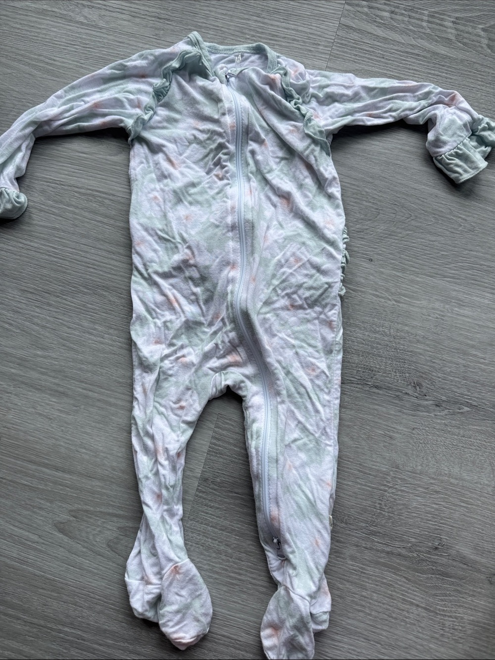 Soft Pastel Printed Footed Baby One-Piece